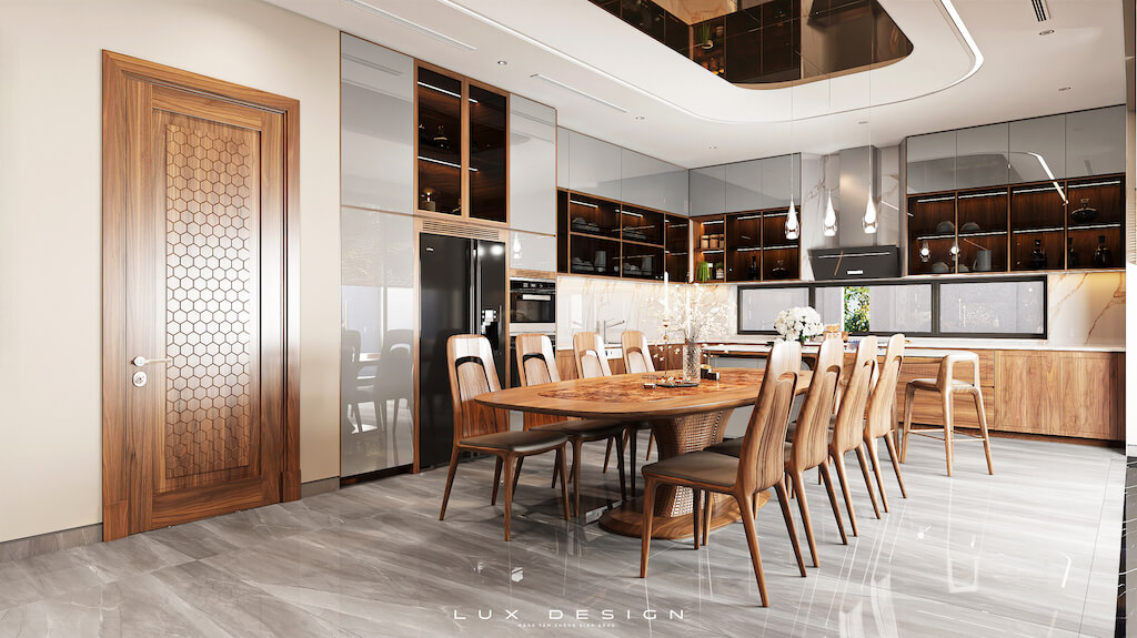nội thất gỗ óc chó cho phòng bếp