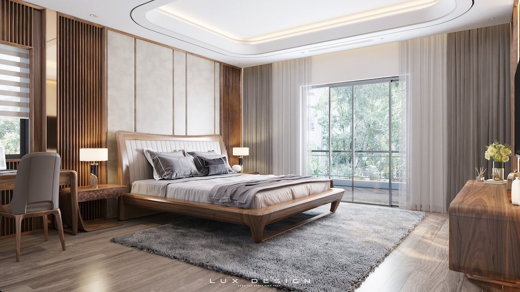 nội thất phòng ngủ gỗ óc chó