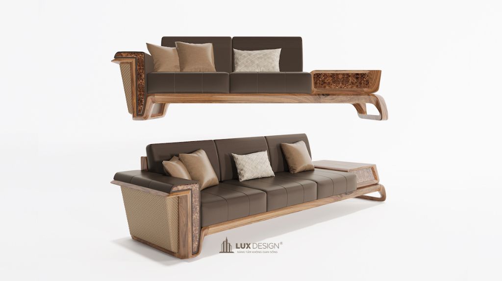 sofa gỗ óc chó