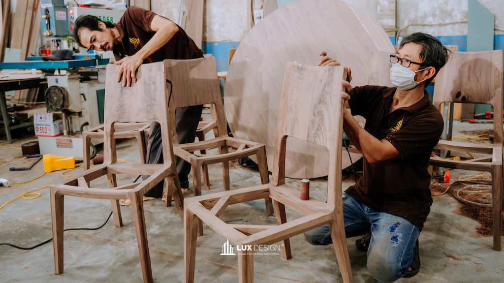 thi công nội thất gỗ óc chó