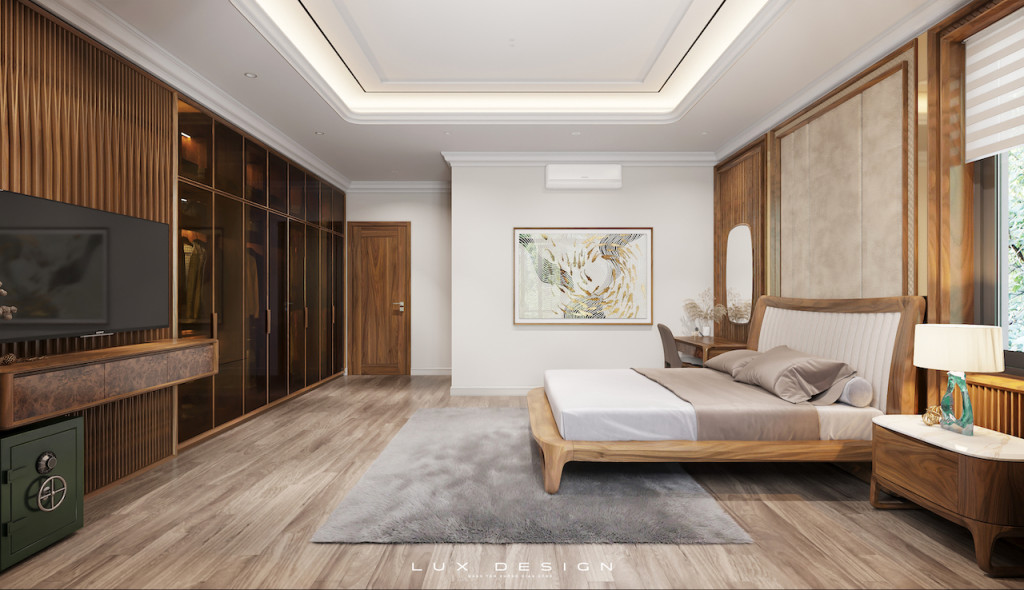 mẫu giường ngủ gỗ óc chó