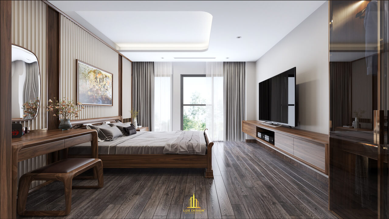 phòng ngủ gỗ óc chó