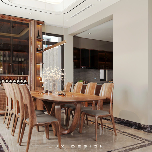 dự án biệt thự gỗ óc chó lux design