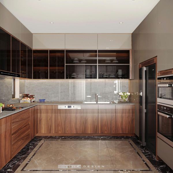 dự án biệt thự gỗ óc chó lux design