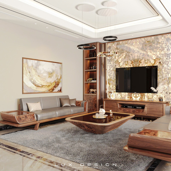 dự án biệt thự gỗ óc chó lux design