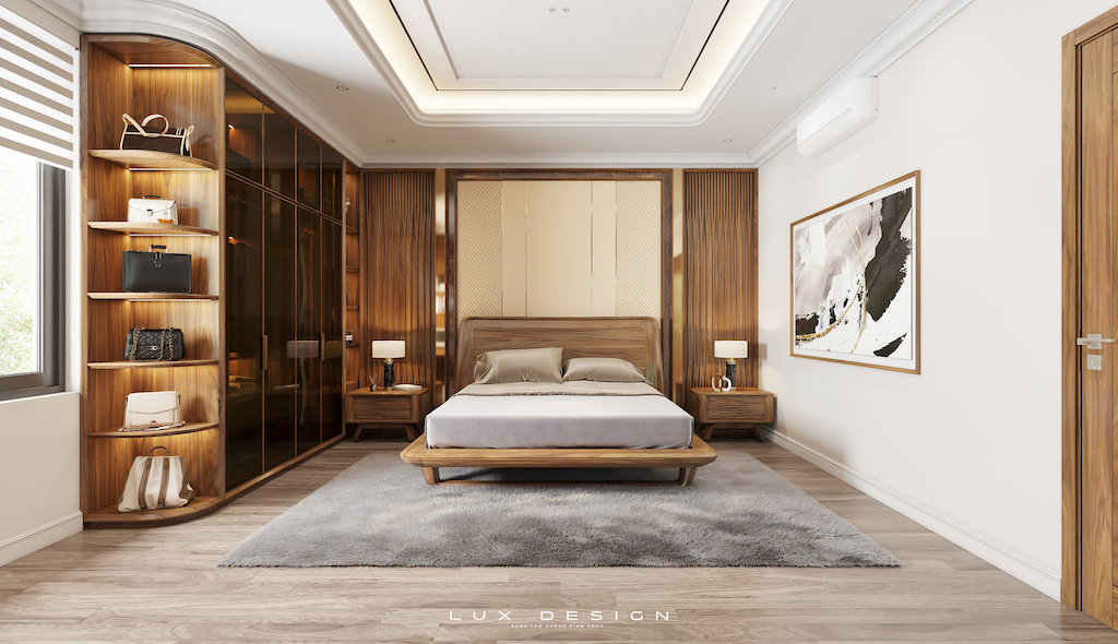 Phòng ngủ gỗ óc chó cao cấp