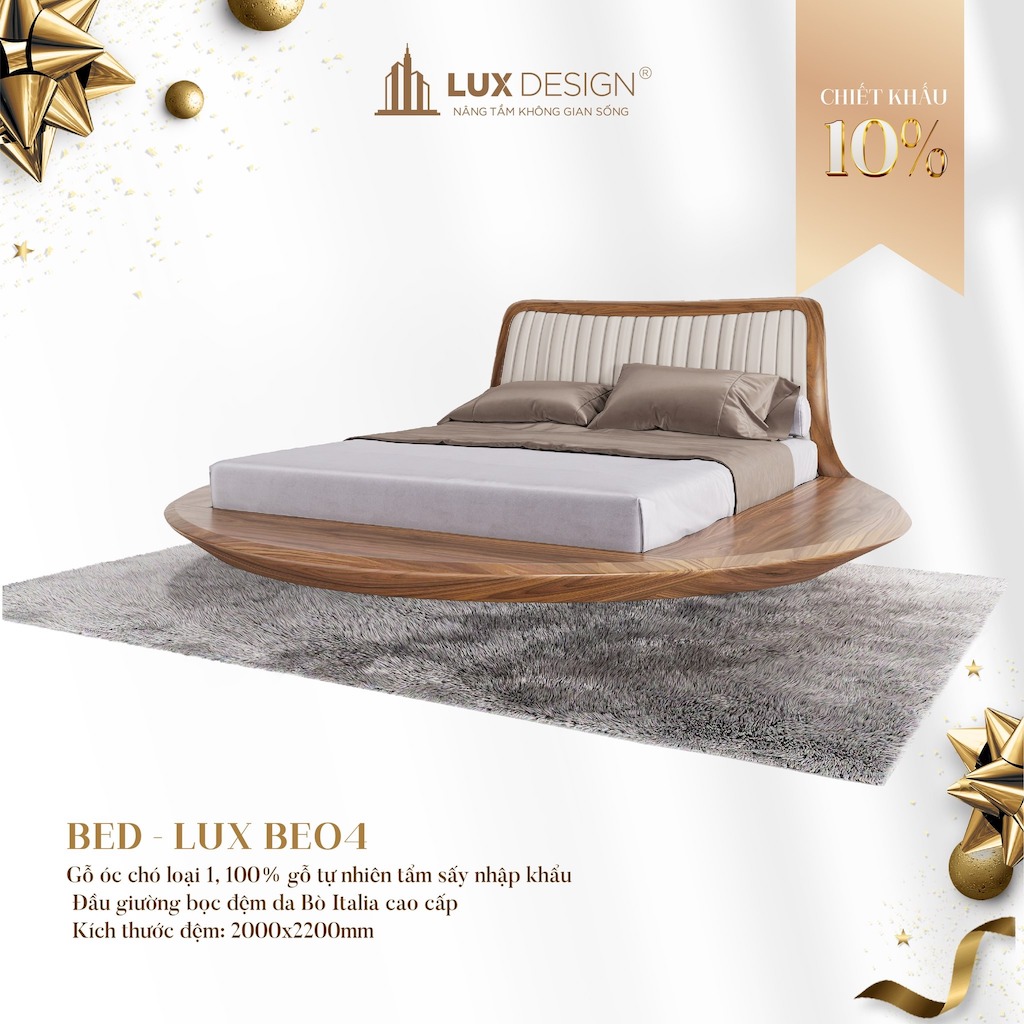 mẫu giường gỗ óc chó