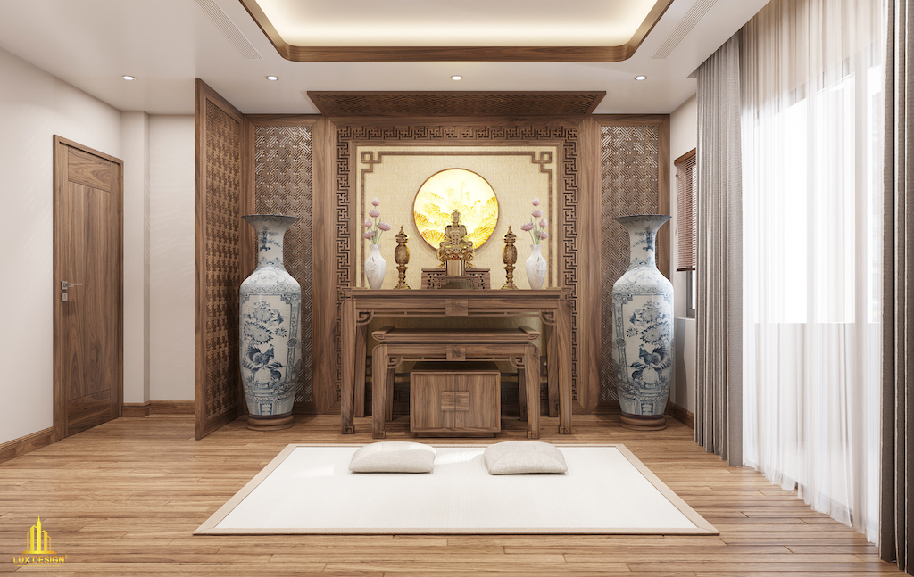 bàn thờ gỗ óc chó